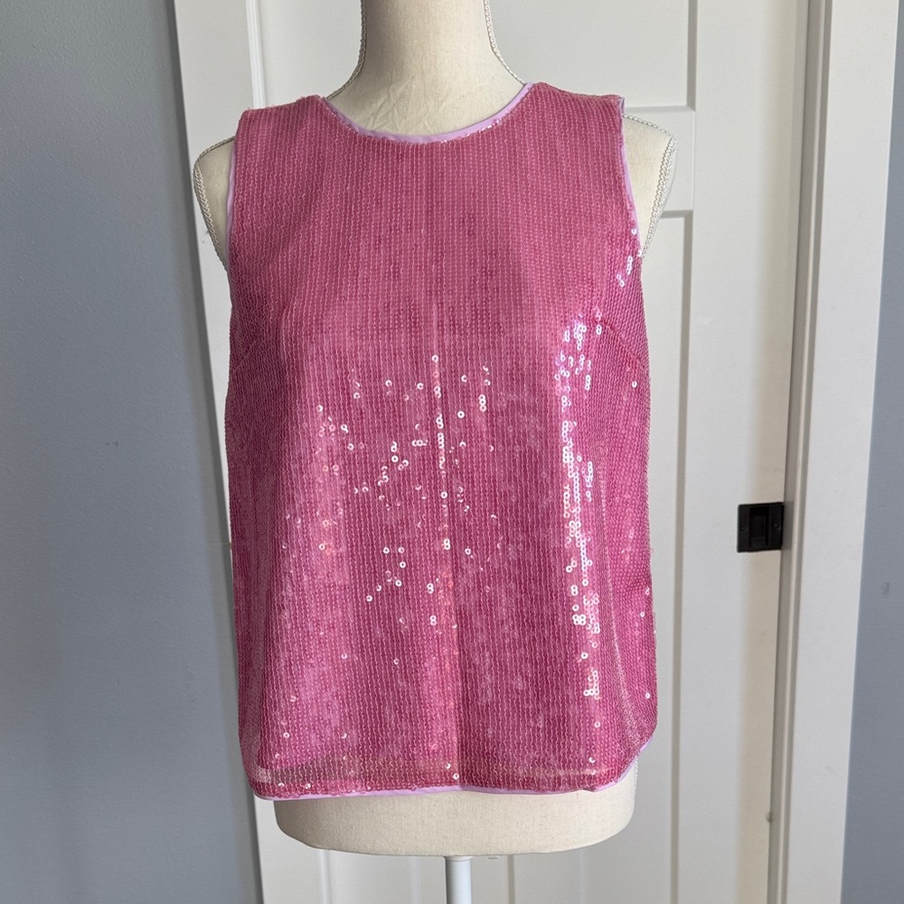 J. Crew Pink Sequin Tank Top